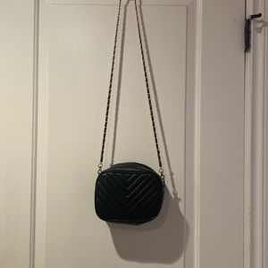 Mini Black Chevron Crossbody Purse